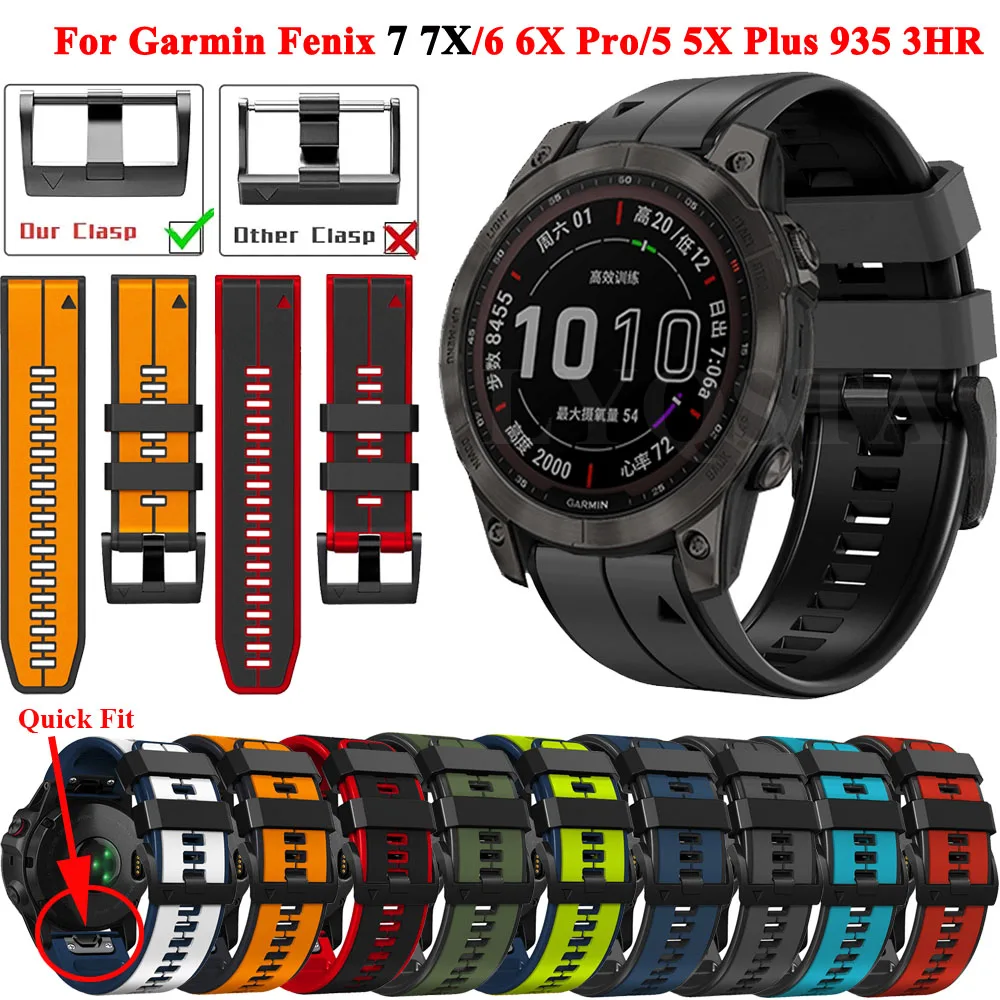 22 26mm Sport Official Silicone Strap For Garmin Fenix 7X 7 5X 5Plus 6X 6Pro 955 3HR Smartwatch Easyfit Wrist Watchband Bracelet
22 26mm Sport Official Silicone Strap For Garmin Fenix 7X 7 5X 5Plus 6X 6Pro 955 3HR Smartwatch Easyfit Wrist Watchband Bracelet