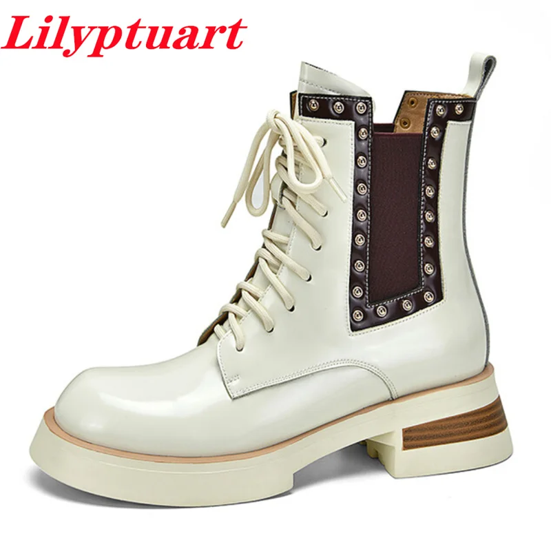 LILYPTUART ZA Platform Ankle Boots, Women, 2022 Autumn Fashion Round Toe Casual Mixed Color Studded Rivet Martin Boots, Designer
LILYPTUART ZA Platform Ankle Boots, Women, 2022 Autumn Fashion Round Toe Casual Mixed Color Studded Rivet Martin Boots, Designer