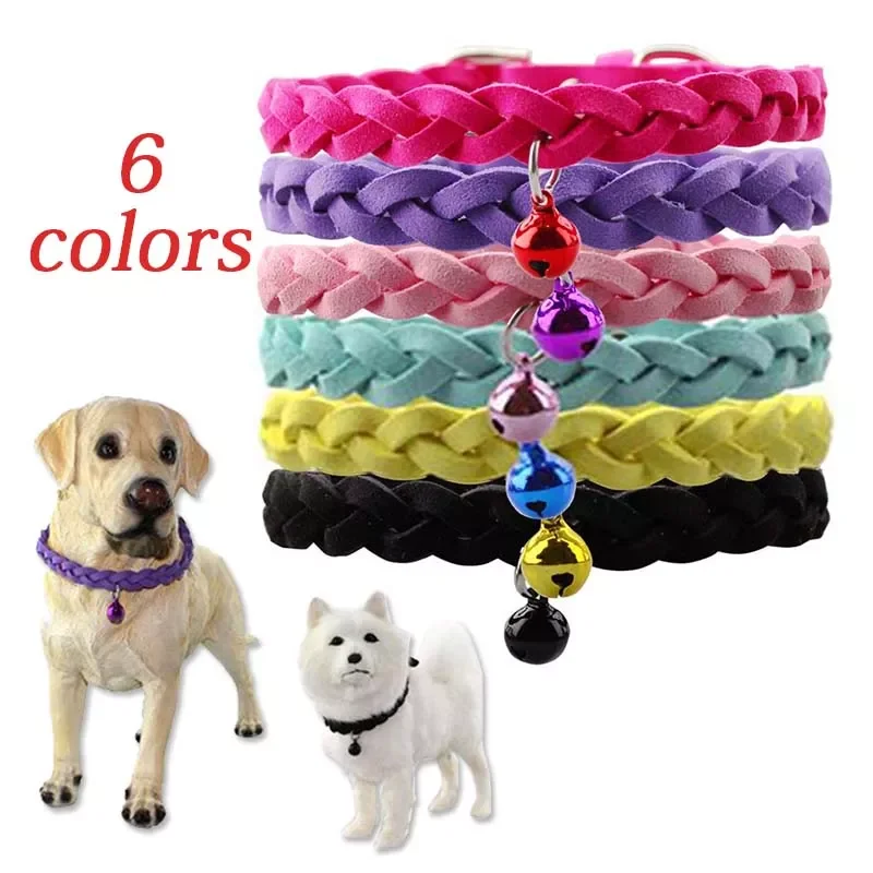Suede Leather Dog Collar Durable Braided Dog Puppy Cats Collar for Small Medium Dogs With Bell Cat Dog Accessories
Suede Leather Dog Collar Durable Braided Dog Puppy Cats Collar for Small Medium Dogs With Bell Cat Dog Accessories