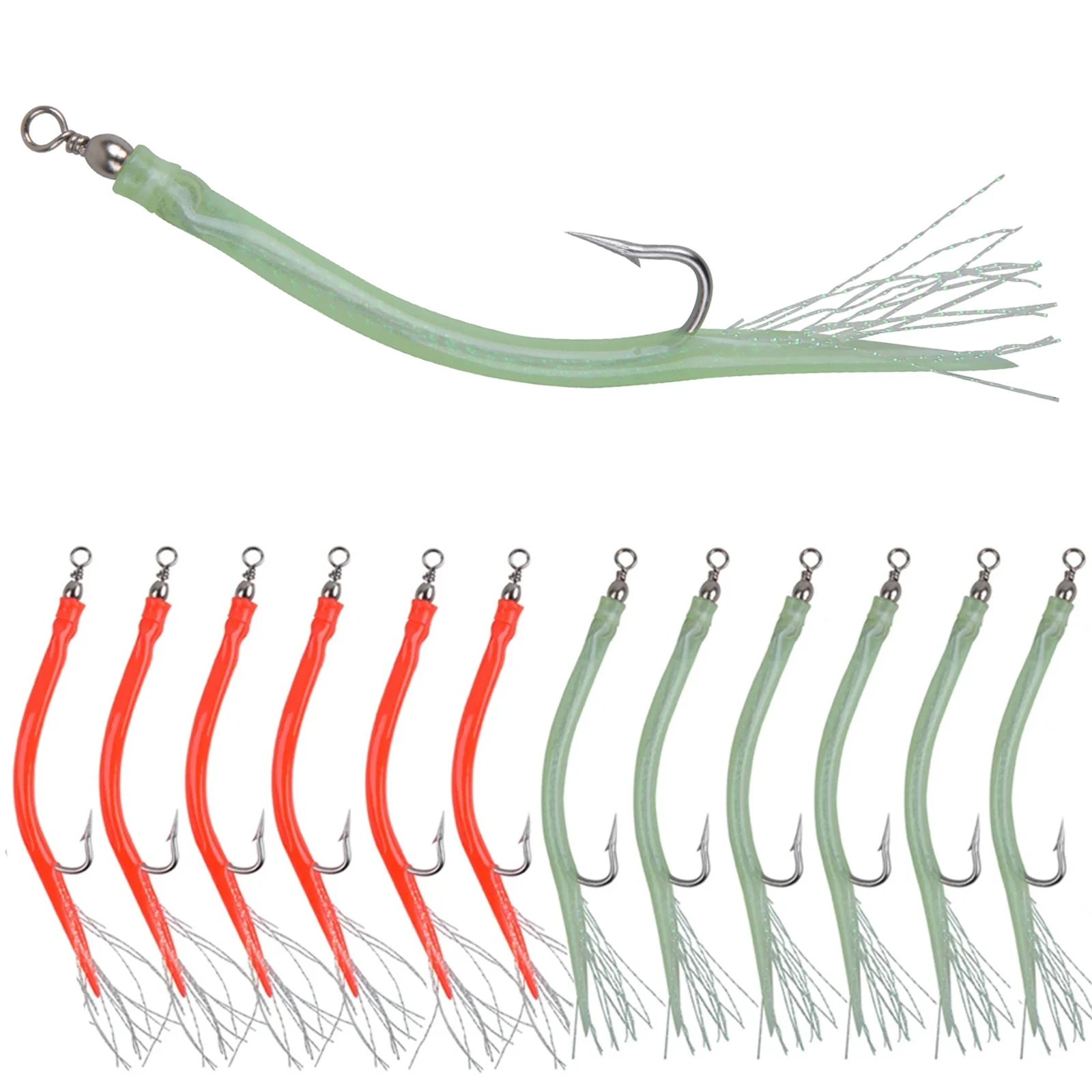 6Pcs Cod Fish Fishing Eel Tube Jig Bait Shank Offset Hook Barbed Octopus Hooks Emulation Feather Sea Fishing Lure Sabiki Rig
6Pcs Cod Fish Fishing Eel Tube Jig Bait Shank Offset Hook Barbed Octopus Hooks Emulation Feather Sea Fishing Lure Sabiki Rig
