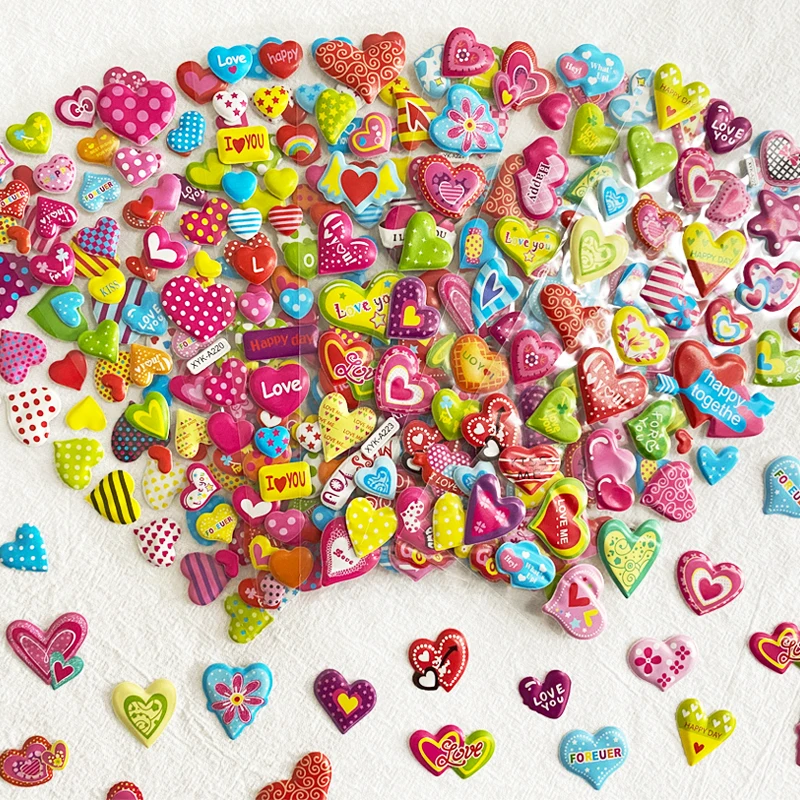 6Sheets 3D Cartoon Sweet Valentine Love Heart Stickers Girls Kids Birthday Gifts Scrapbooking Wedding Party Decorative Sticker
6Sheets 3D Cartoon Sweet Valentine Love Heart Stickers Girls Kids Birthday Gifts Scrapbooking Wedding Party Decorative Sticker