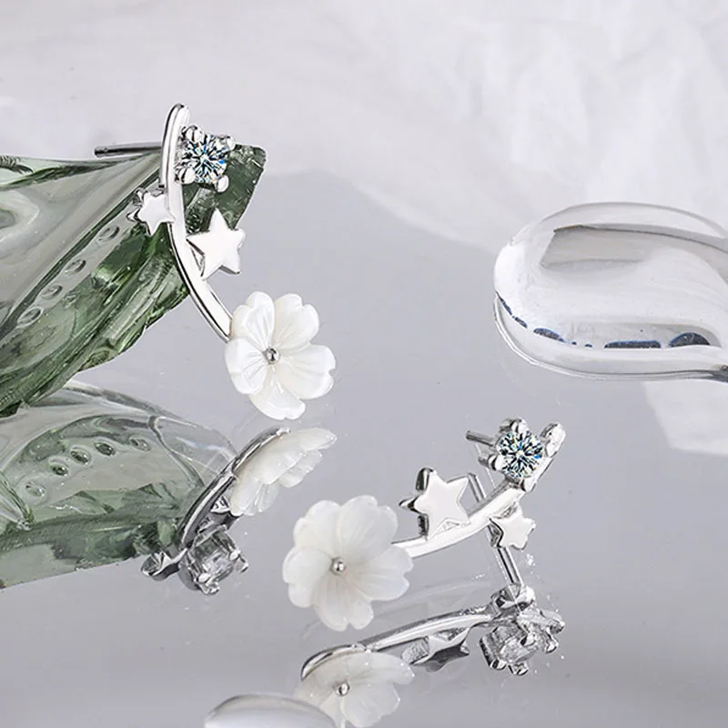 KOFSAC Elegant Romantic Shell Flower Stud Girl Fashion Jewelry 925 Sterling Silver Earrings Fashion Women Zircon Star Earring
KOFSAC Elegant Romantic Shell Flower Stud Girl Fashion Jewelry 925 Sterling Silver Earrings Fashion Women Zircon Star Earring