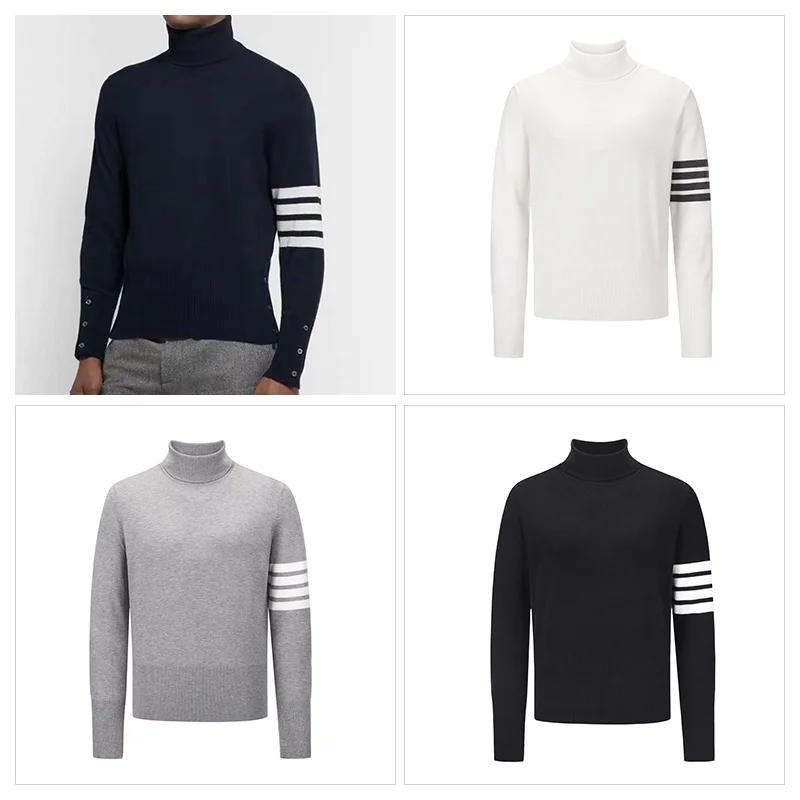 THOM Knitted Turtleneck Sweater Fashion Brand Slim Clothing Striped 4-Bar Men's Coats Sports Casual TB Sweaters
THOM Knitted Turtleneck Sweater Fashion Brand Slim Clothing Striped 4-Bar Men's Coats Sports Casual TB Sweaters