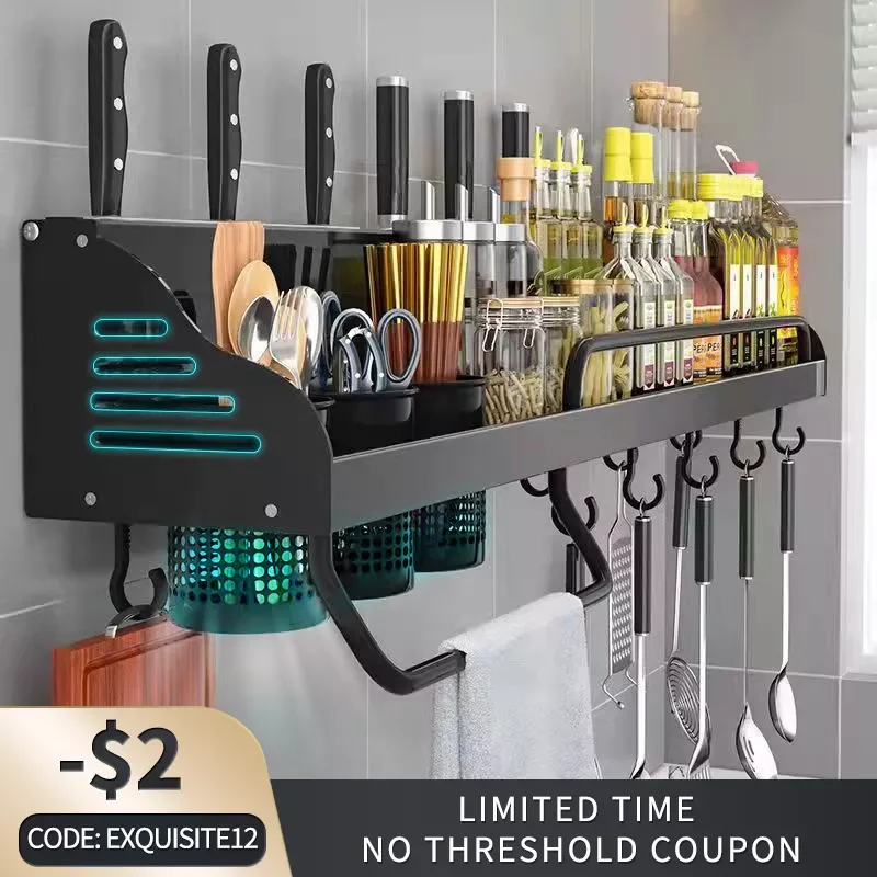 Multifunctional Kitchen Rack 40/50Cm Shelf Chopsticks Tube with Hook Kitchen Organizer Home Accessories Wall-Mounted Punch-Free
Multifunctional Kitchen Rack 40/50Cm Shelf Chopsticks Tube with Hook Kitchen Organizer Home Accessories Wall-Mounted Punch-Free