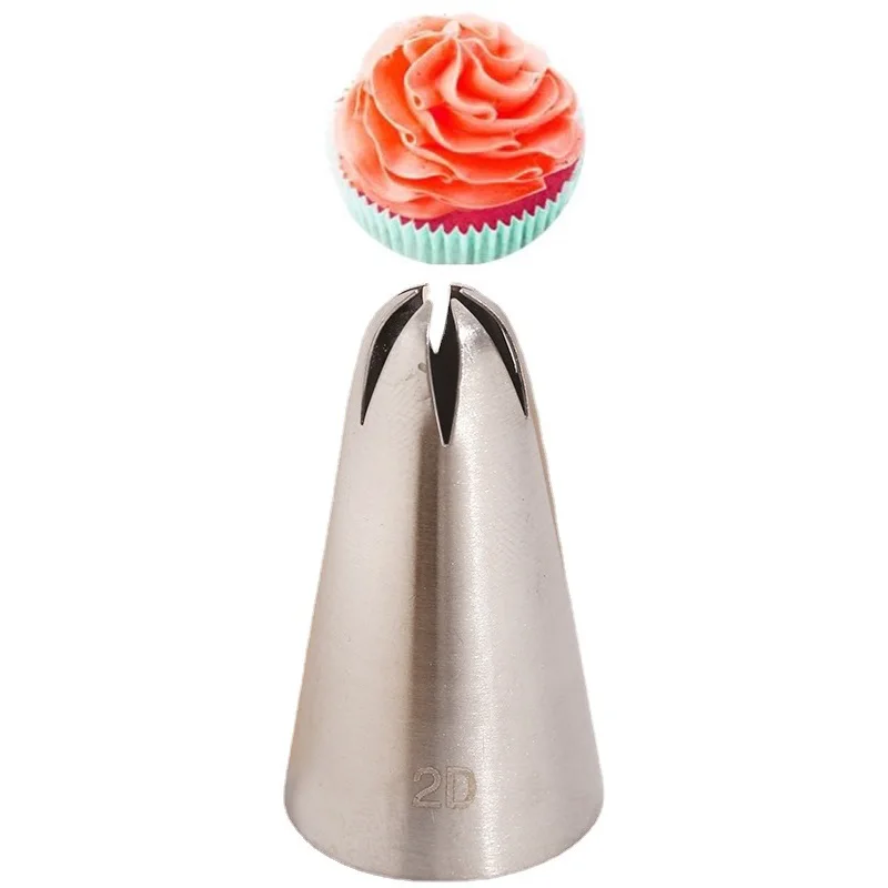 

#2D Pastry Nozzle Icing Piping Tips Stainless Steel Rose Cream Bakeware Cupcake Cream Cake Decorating Set Stainless Steel Nozzle