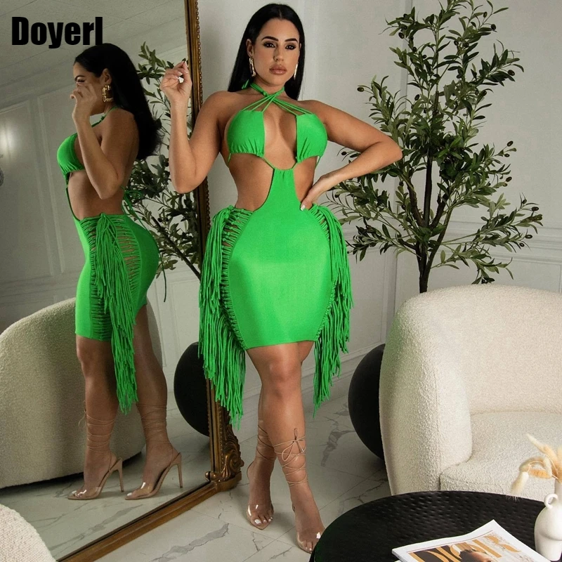 Fringe Sexy Party Dress Women Elegant Halter Backless Bodycon Summer Dress for Women 2022 Beach Night Club Mini Evening Dresses
Fringe Sexy Party Dress Women Elegant Halter Backless Bodycon Summer Dress for Women 2022 Beach Night Club Mini Evening Dresses