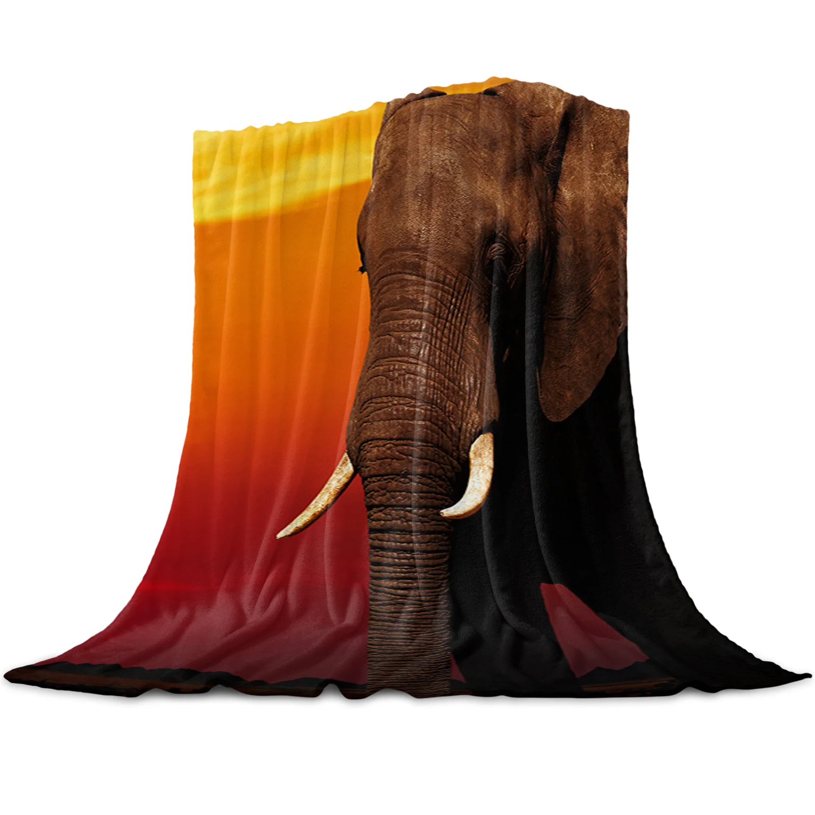 

Африканское животное восход солнца слон мягкое покрывало Фланелевое постельное белье для гостиной спальни теплое Флисовое одеяло для дива...