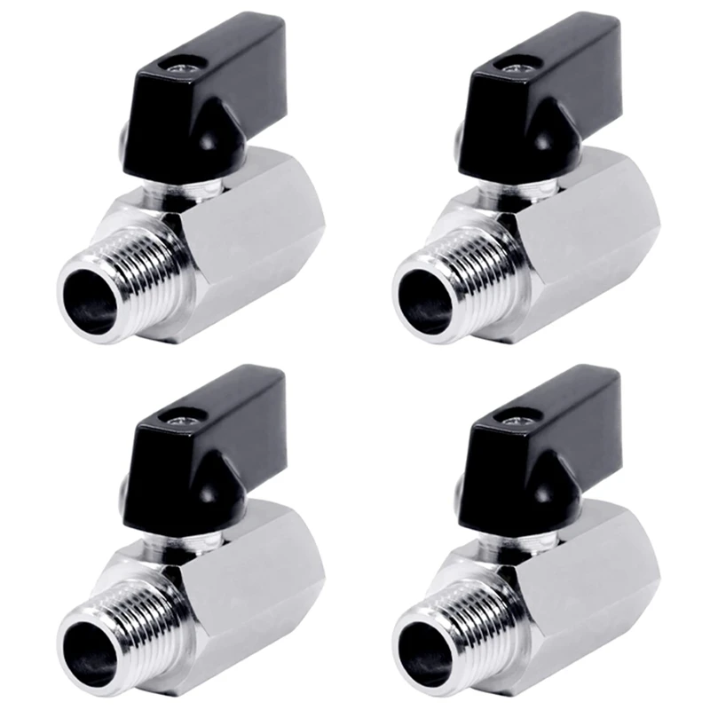 4Pcs 1/4Inch Valve Switch Brass Mini Ball Valve Shut-Off Valve For Shut-Off Valve Or Water Saving Adjustable Valve
4Pcs 1/4Inch Valve Switch Brass Mini Ball Valve Shut-Off Valve For Shut-Off Valve Or Water Saving Adjustable Valve