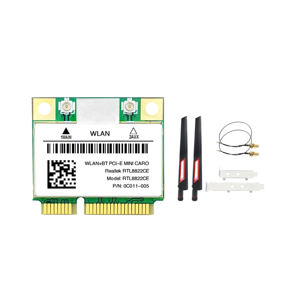 

RTL8822CE Wi-Fi карта + комплект антенны 1200 Мбит/с 2,4G + 5 ГГц 802.11AC сеть Mini PCIe BT 5,0 поддержка ноутбука/ПК Windows 10/11