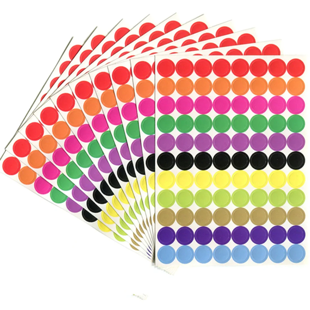 880pcs/10Sheets Round Kawaii Circles Sealing Sticker Paper Labels Colored Dot Stickers Adhesive Package Label Party Decoration
880pcs/10Sheets Round Kawaii Circles Sealing Sticker Paper Labels Colored Dot Stickers Adhesive Package Label Party Decoration