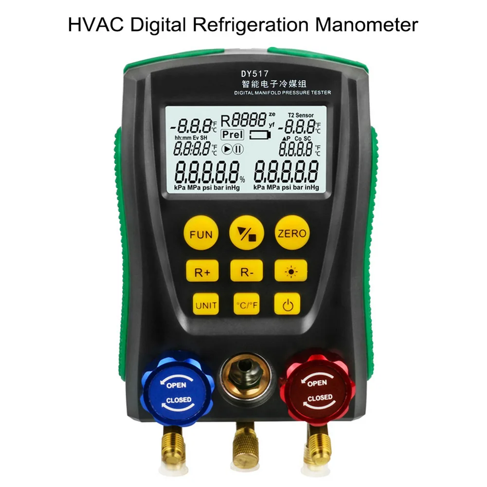 Pressure Gauge Digital Vacuum Pressure Manifold Tester Meter Refrigeration HVAC Temperature Tester Digital Manifold Gauge Meter
Pressure Gauge Digital Vacuum Pressure Manifold Tester Meter Refrigeration HVAC Temperature Tester Digital Manifold Gauge Meter