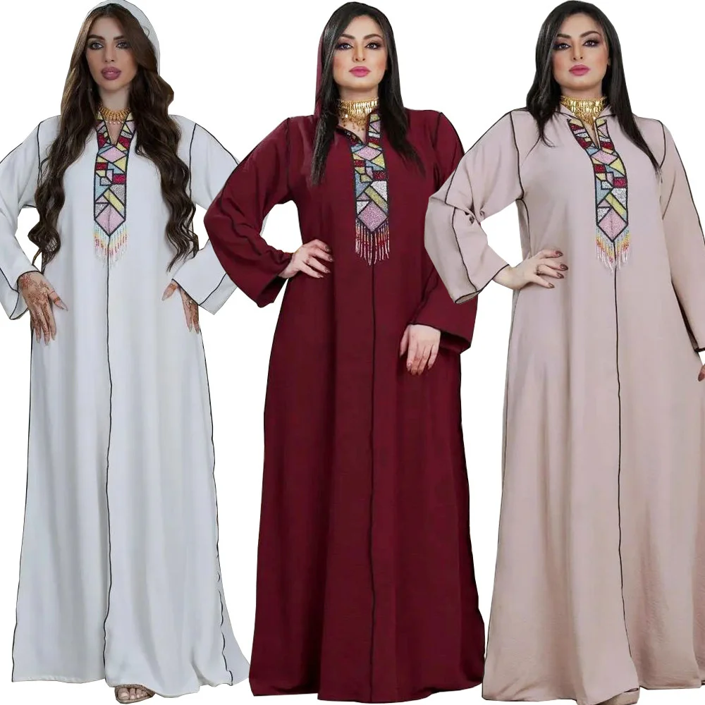 Muslim Abaya Beading Jalabia Dress Vestido Cardigan Kimono Long Robe Gowns Tunic Jubah Middle East Ramadan Arab Islamic
Muslim Abaya Beading Jalabia Dress Vestido Cardigan Kimono Long Robe Gowns Tunic Jubah Middle East Ramadan Arab Islamic