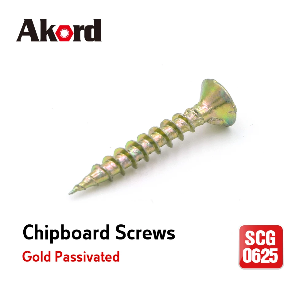 AKORD Chipboard Thin Wood Screws (#6x1")6-12x25mm ,Phillips Head, Countersunk Head, Phillips Drive,Steel,Gold Passivated
AKORD Chipboard Thin Wood Screws (#6x1")6-12x25mm ,Phillips Head, Countersunk Head, Phillips Drive,Steel,Gold Passivated