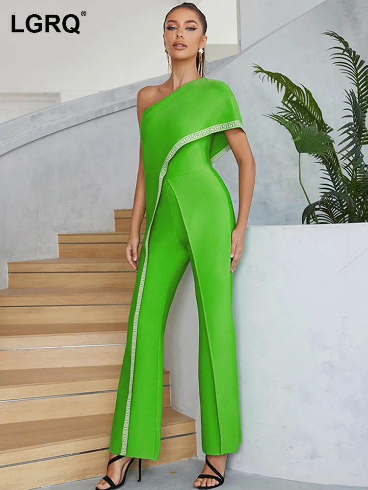LGRQ Autumn Jumpsuit Women 2023 Fashion New Solid Slim One Shoulder High Waist Patchwork V-neck Female Jumpsuits Tide 19J2719
LGRQ Autumn Jumpsuit Women 2023 Fashion New Solid Slim One Shoulder High Waist Patchwork V-neck Female Jumpsuits Tide 19J2719