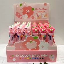 36Pcs Kawaii Color Pen Anime Cute Student Study Ten Colors Painting Notes Stationery Toys for Gifts Birthday Gifts