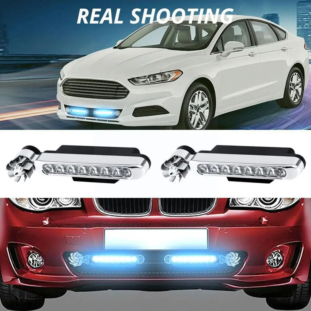 8 LED Wind Powered Car DayTime Running Light Auxiliary Headlight Fan Lamp Motorcycle Automobile Time Day Rotation Lighting M5A1
8 LED Wind Powered Car DayTime Running Light Auxiliary Headlight Fan Lamp Motorcycle Automobile Time Day Rotation Lighting M5A1