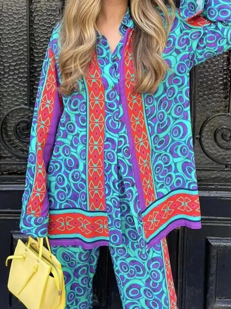 TRAF 2-piece Set summer New Fashion Positioning printing Blouses Vintage Long Sleeve Button-up Female Shirts Chic Tops
TRAF 2-piece Set summer New Fashion Positioning printing Blouses Vintage Long Sleeve Button-up Female Shirts Chic Tops