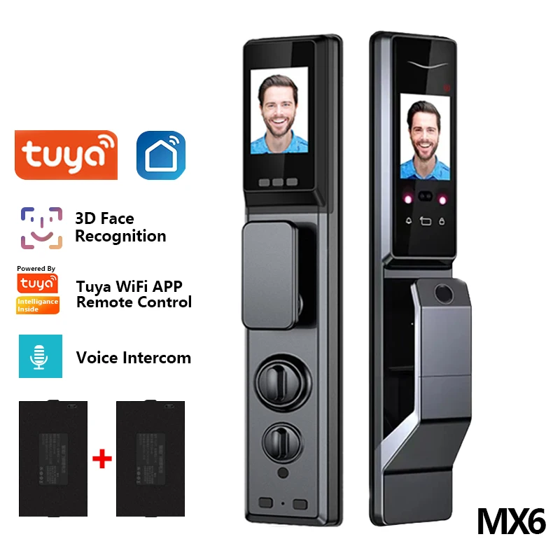 Tuya Wifi APP 3D Face Fingerprint Smart Door Lock Dual Screen Face Recognition Smart Door Lock With Camera
Tuya Wifi APP 3D Face Fingerprint Smart Door Lock Dual Screen Face Recognition Smart Door Lock With Camera
