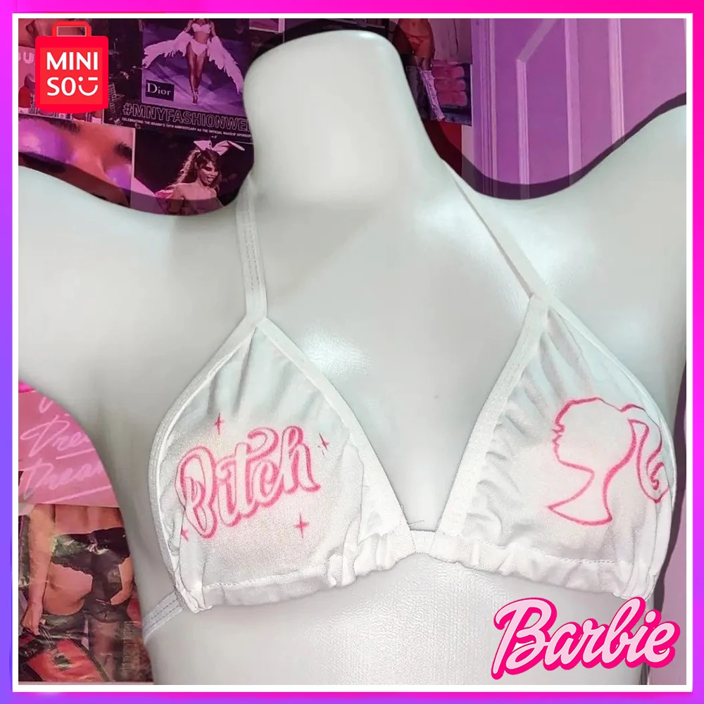 Miniso Barbie Pink Personality Spice Print Cartoon Sexy Halter Lace Up Bra Beauty Back Underwear Girls Christmas Birthday Gift
Miniso Barbie Pink Personality Spice Print Cartoon Sexy Halter Lace Up Bra Beauty Back Underwear Girls Christmas Birthday Gift