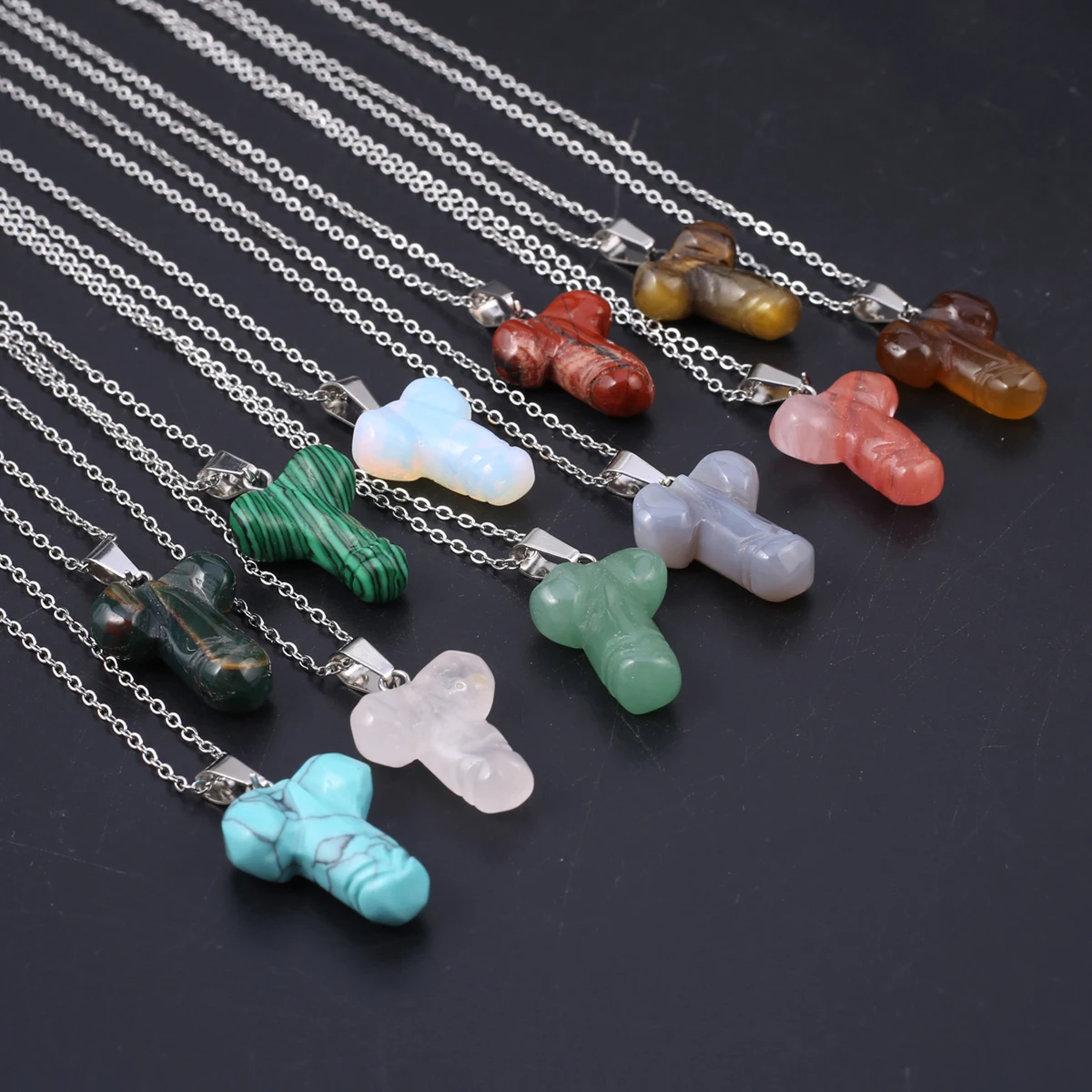 Metal Chain Necklace Key-Shaped Pendant Natural Semi-precious Crystal Agate Tiger Eye Stone Exquisite Jewelry Gift 23x16mm
Metal Chain Necklace Key-Shaped Pendant Natural Semi-precious Crystal Agate Tiger Eye Stone Exquisite Jewelry Gift 23x16mm