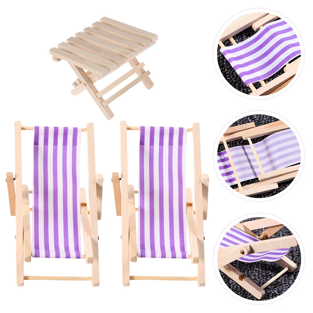 3 Pcs Deck Chair Beach Foldable Miniature Toys Miniature Table Model Dollhouse Wood Simulation Lounge Adorn
3 Pcs Deck Chair Beach Foldable Miniature Toys Miniature Table Model Dollhouse Wood Simulation Lounge Adorn