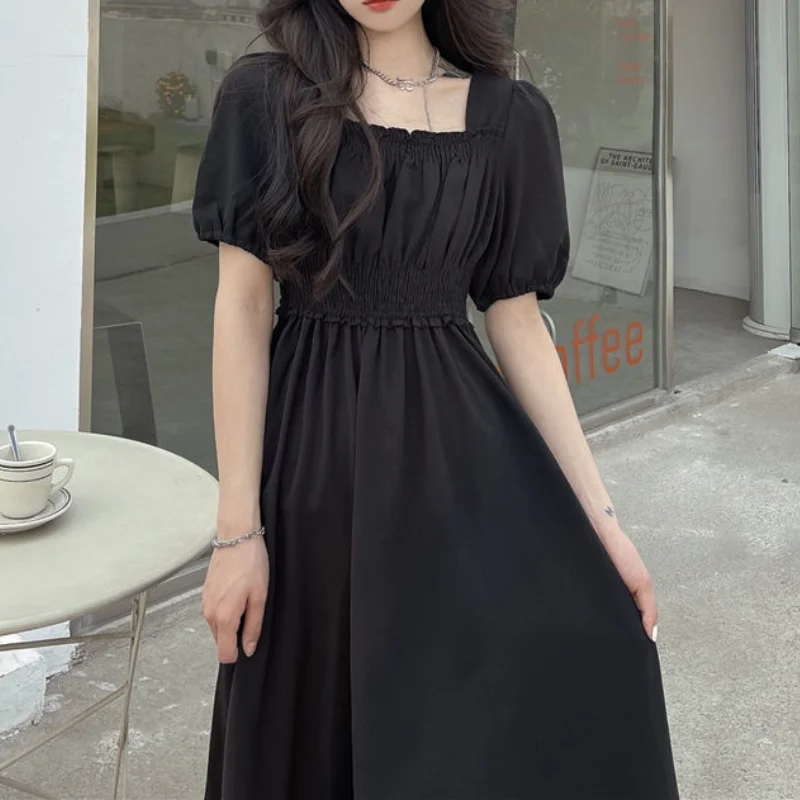 HOUZHOU Black Vintage Midi Dress Elegant Women Dresses Square Collar Puff Sleeve Oversized Loose Casual Sundress Female Robe
HOUZHOU Black Vintage Midi Dress Elegant Women Dresses Square Collar Puff Sleeve Oversized Loose Casual Sundress Female Robe