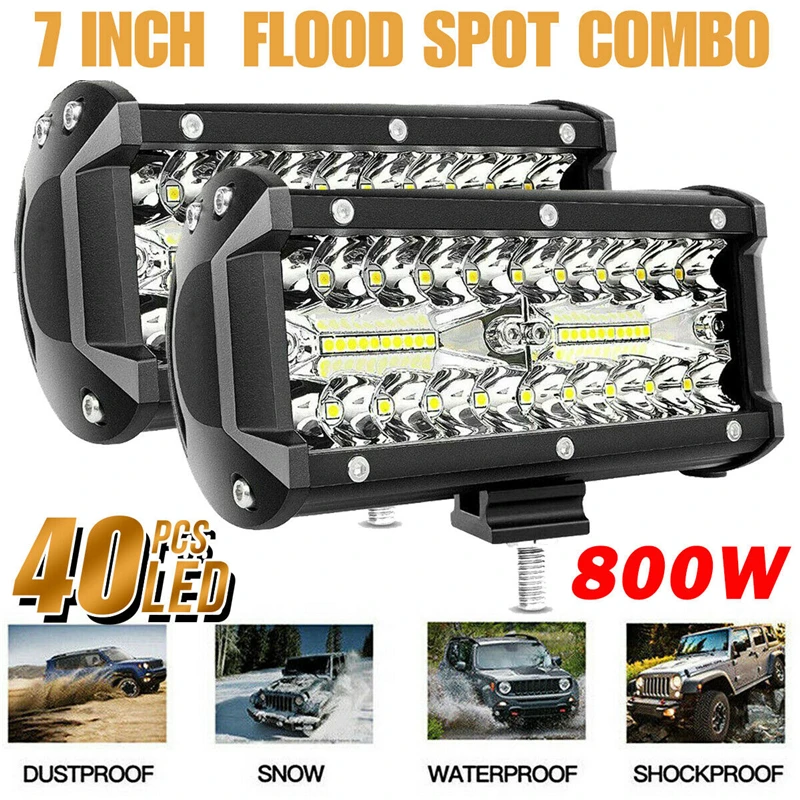 2/1Pcs 7'' LED Work Light Bar 400W/120W Spot Flood Beams Combo for Car Tractor Boat OffRoad Truck SUV ATV Car Repairing Lights
2/1Pcs 7'' LED Work Light Bar 400W/120W Spot Flood Beams Combo for Car Tractor Boat OffRoad Truck SUV ATV Car Repairing Lights