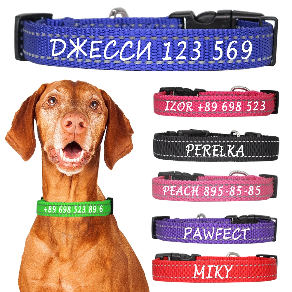 Personalized Nylon Dog Collar Reflective ID Tag Pet Cat Name Customized Accessories Anti-lost for Small Medium Large Pitbull
Personalized Nylon Dog Collar Reflective ID Tag Pet Cat Name Customized Accessories Anti-lost for Small Medium Large Pitbull