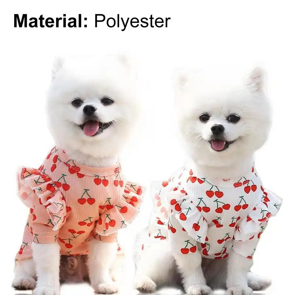 Dog Blouse Cherry Printing Pattern Round Neck Polyester Skin-friendly Cloth Blouse Dog Dresses Summer 2021 одежда для собак
Dog Blouse Cherry Printing Pattern Round Neck Polyester Skin-friendly Cloth Blouse Dog Dresses Summer 2021 одежда для собак