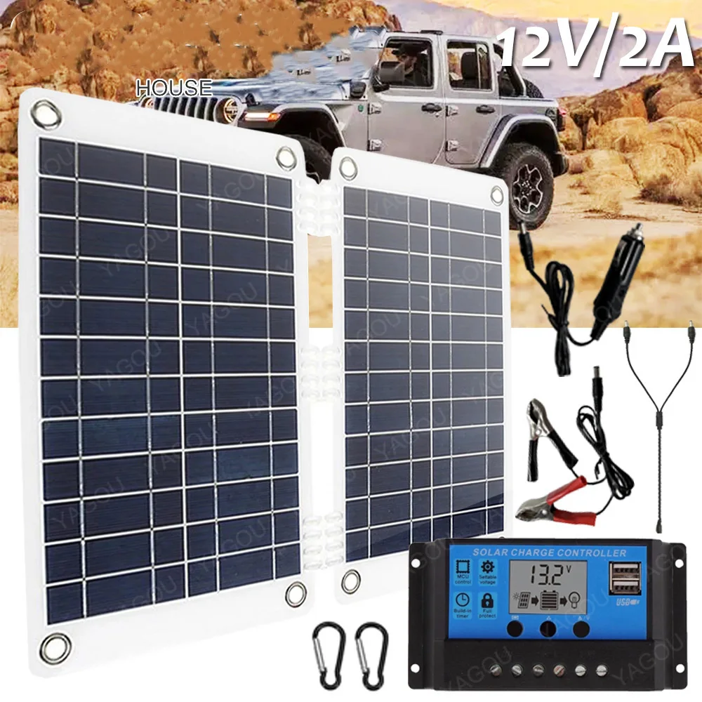 Car Battery Safe Charger 12V/2A Foldable Solar Panel Kit Complete Solar Power Camping Set Sunlight Charge Cell Healthy Motor RV
Car Battery Safe Charger 12V/2A Foldable Solar Panel Kit Complete Solar Power Camping Set Sunlight Charge Cell Healthy Motor RV
