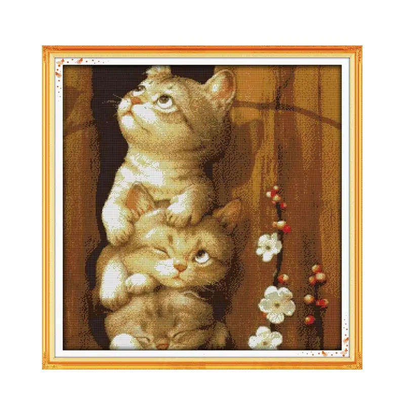 Naughty cat cross stitch kit 14ct 11ct pre stamped canvas cross stitching animal lover embroidery DIY handmade needlework
Naughty cat cross stitch kit 14ct 11ct pre stamped canvas cross stitching animal lover embroidery DIY handmade needlework