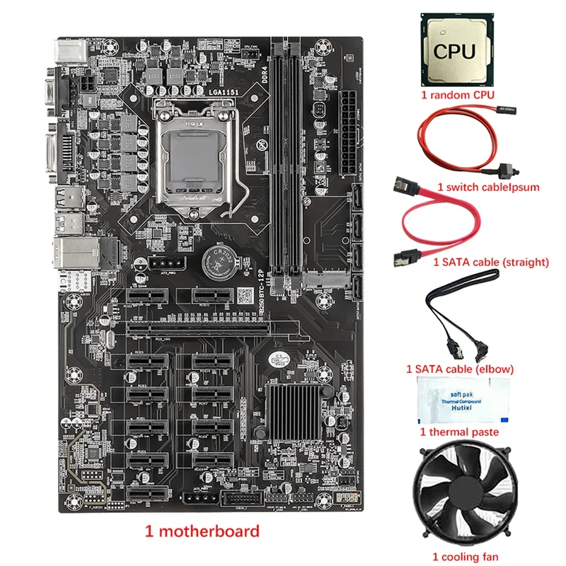 HOT-B250 12 PCIE BTC майнинговая материнская плата с ЦП + вентилятор + термопаста + кабель переключателя + 2 кабеля SATA LGA1151 DDR4 SATA3.0 USB3.0 VGA
HOT-B250 12 PCIE BTC майнинговая материнская плата с ЦП + вентилятор + термопаста + кабель переключателя + 2 кабеля SATA LGA1151 DDR4 SATA3.0 USB3.0 VGA