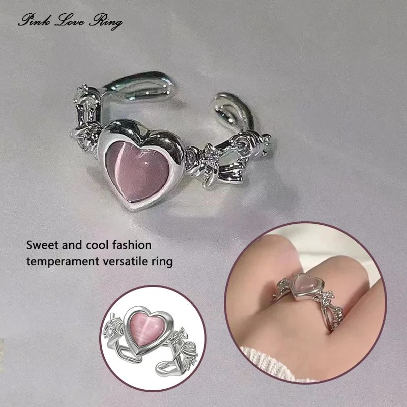 Fashion Heart Ring Cat Eye Peach Heart Adjustable Women Design Premium Rings Wedding Party Jewelry Gift
Fashion Heart Ring Cat Eye Peach Heart Adjustable Women Design Premium Rings Wedding Party Jewelry Gift