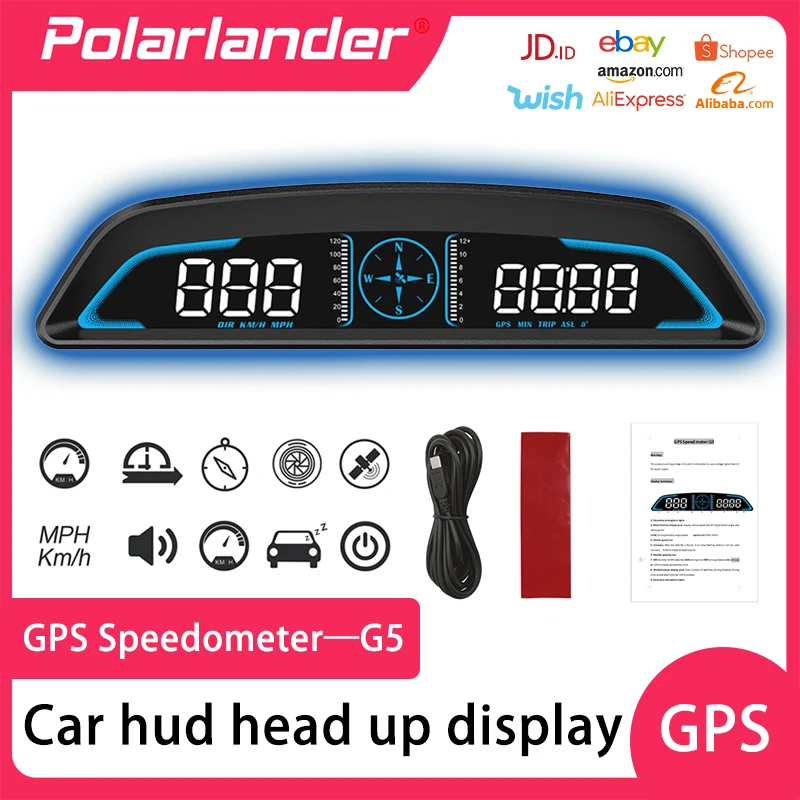 Car Head Up Display Speedometer Car Accessories Driving Direction Angle Display Distance And Time Alarm System GPS Compass G3
Car Head Up Display Speedometer Car Accessories Driving Direction Angle Display Distance And Time Alarm System GPS Compass G3