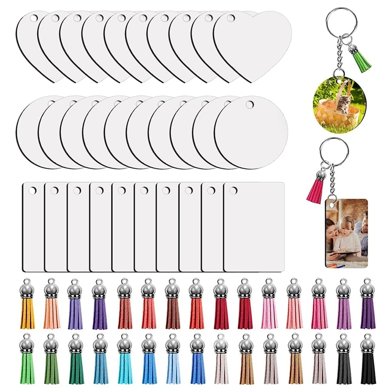 Sublimation Key Ring Blanks Kit With Heat Transfer MDF Blank 3 Shapes Tassels Pendant Jump Rings Key Ring With Chain Kit
Sublimation Key Ring Blanks Kit With Heat Transfer MDF Blank 3 Shapes Tassels Pendant Jump Rings Key Ring With Chain Kit