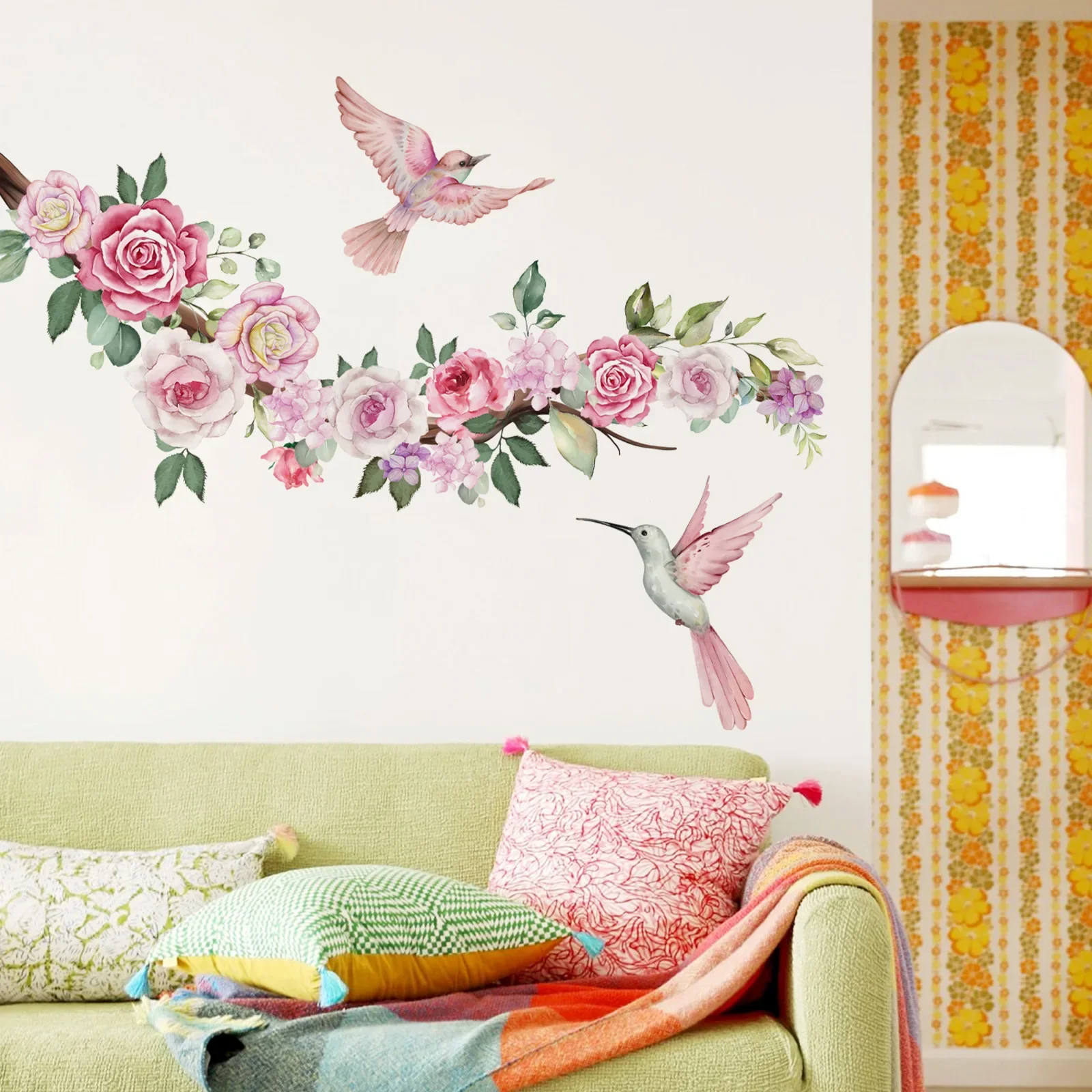 Flower Wall Stickers Floral Birds Plants Decor Peel Stick Bedroom Decals for Girl Living Room Botanical Art Interior Decoration
Flower Wall Stickers Floral Birds Plants Decor Peel Stick Bedroom Decals for Girl Living Room Botanical Art Interior Decoration