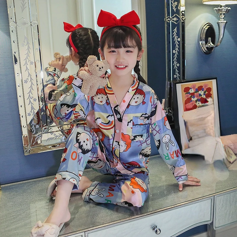 3-14Y V-neck Kids Clothing Suit New Children Pajams Set Silk Satin Baby Boys Homewear Pijama Long Sleeve Girls Nightwear Clothes
3-14Y V-neck Kids Clothing Suit New Children Pajams Set Silk Satin Baby Boys Homewear Pijama Long Sleeve Girls Nightwear Clothes