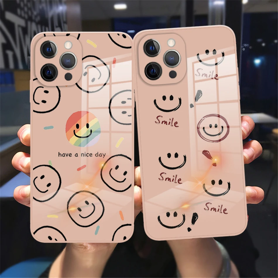 Cute Smiley Painting Tempered Glass Phone Case for iPhone 13 12 11 Pro Max 7 8 Plus X XR XS Max SE 2020 12 13 mini Cover
Cute Smiley Painting Tempered Glass Phone Case for iPhone 13 12 11 Pro Max 7 8 Plus X XR XS Max SE 2020 12 13 mini Cover