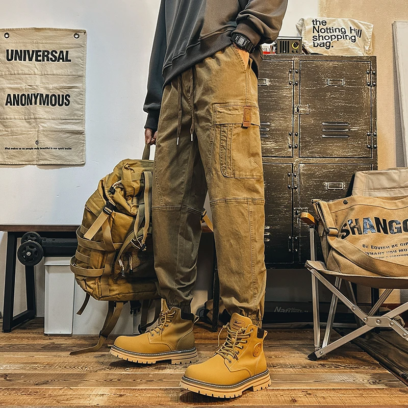 Весна-Осень 2023, уличные спортивные черные, зеленые военные тактические модные брюки, повседневные брюки