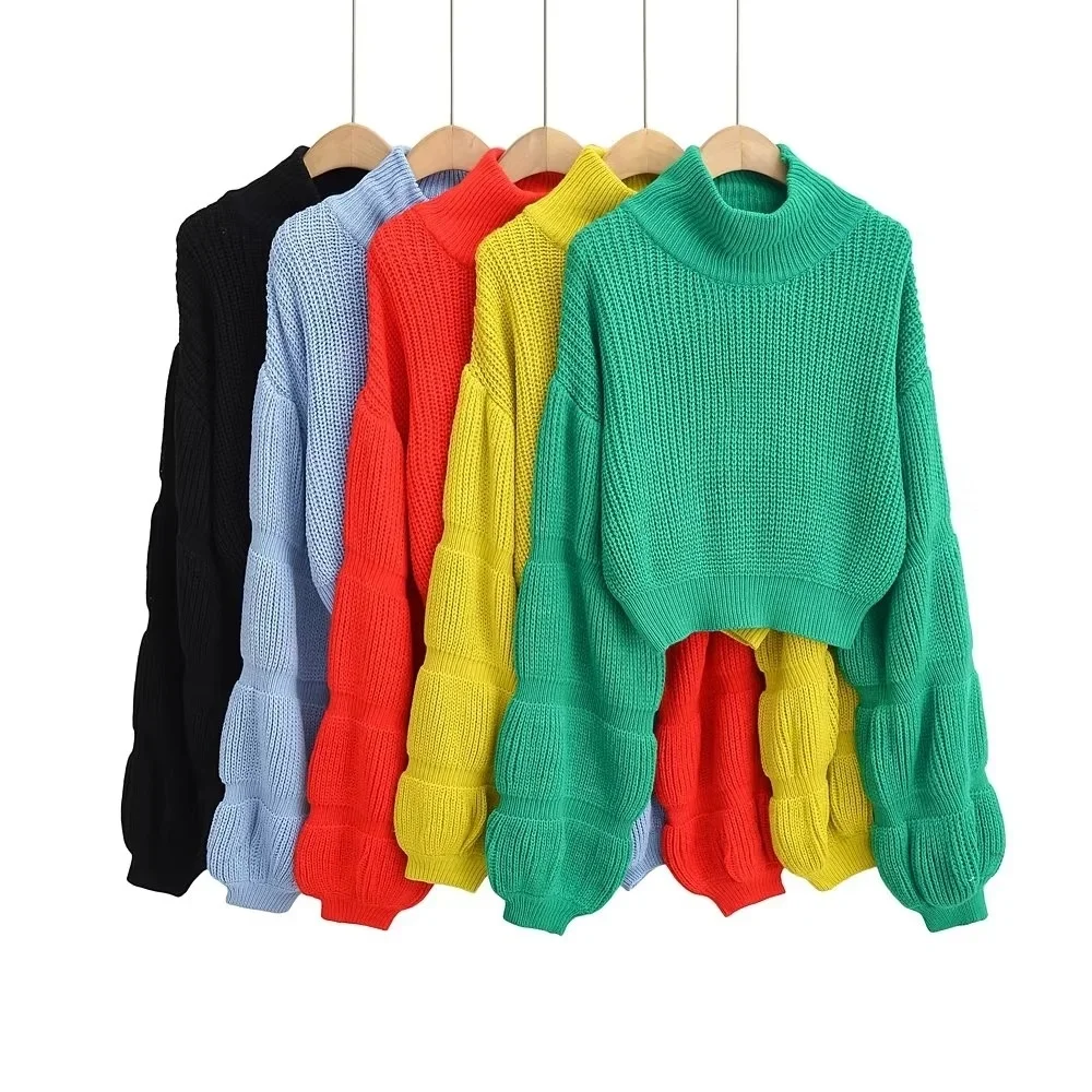 Autumn Winter Women Lantern Sleeve Solid Color Knitwear Jumper Long Sleeve Lady Knitted Pullover Short Sweater Cozy
Autumn Winter Women Lantern Sleeve Solid Color Knitwear Jumper Long Sleeve Lady Knitted Pullover Short Sweater Cozy