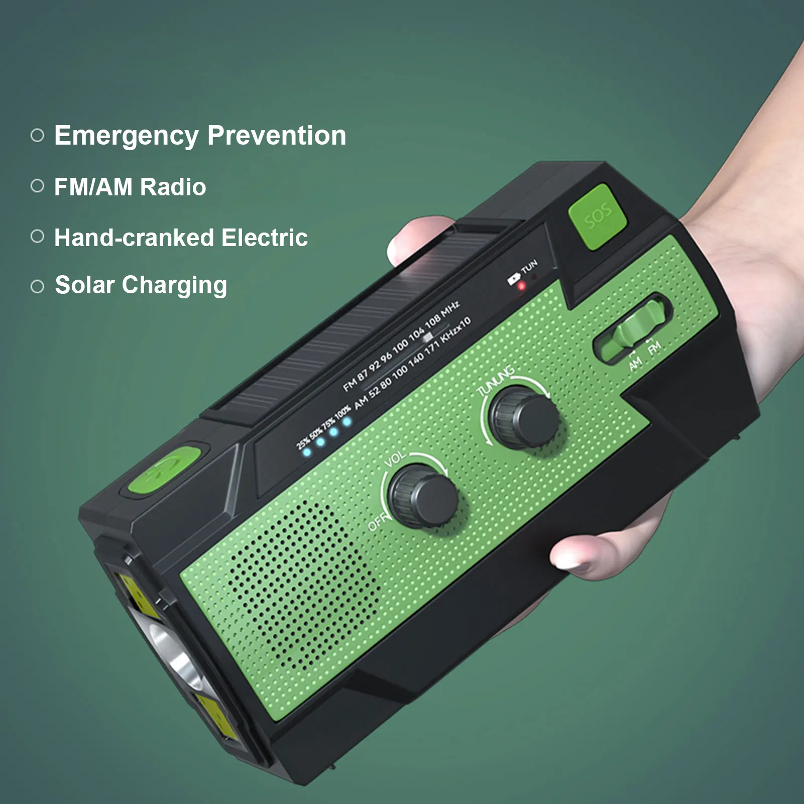 Solar Hand Crank Radio Receiver Mini Portable AM/FM/WB Weather Radio With Multifunctional Flashlight Emergency Power Supply
Solar Hand Crank Radio Receiver Mini Portable AM/FM/WB Weather Radio With Multifunctional Flashlight Emergency Power Supply