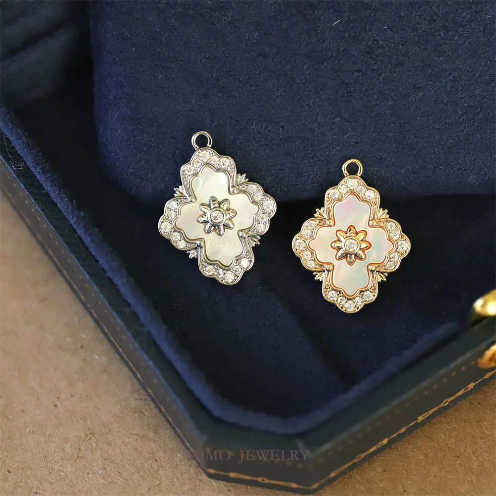 MIMO JEWELRY Copper gold-plated zirconia court style vintage cross mother-of-pearl starburst pendant DIY handmade accessories
MIMO JEWELRY Copper gold-plated zirconia court style vintage cross mother-of-pearl starburst pendant DIY handmade accessories