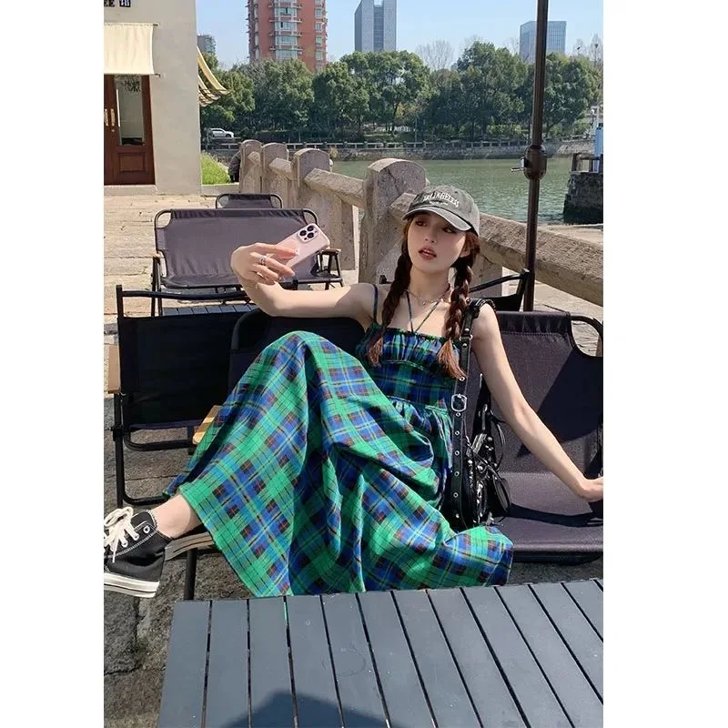 Teal Plaid Maxi Dress Women's Summer French Pink High Waisted Slip Dress Preppy English Midi Skirt 2023 New Korean Clothing
Teal Plaid Maxi Dress Women's Summer French Pink High Waisted Slip Dress Preppy English Midi Skirt 2023 New Korean Clothing