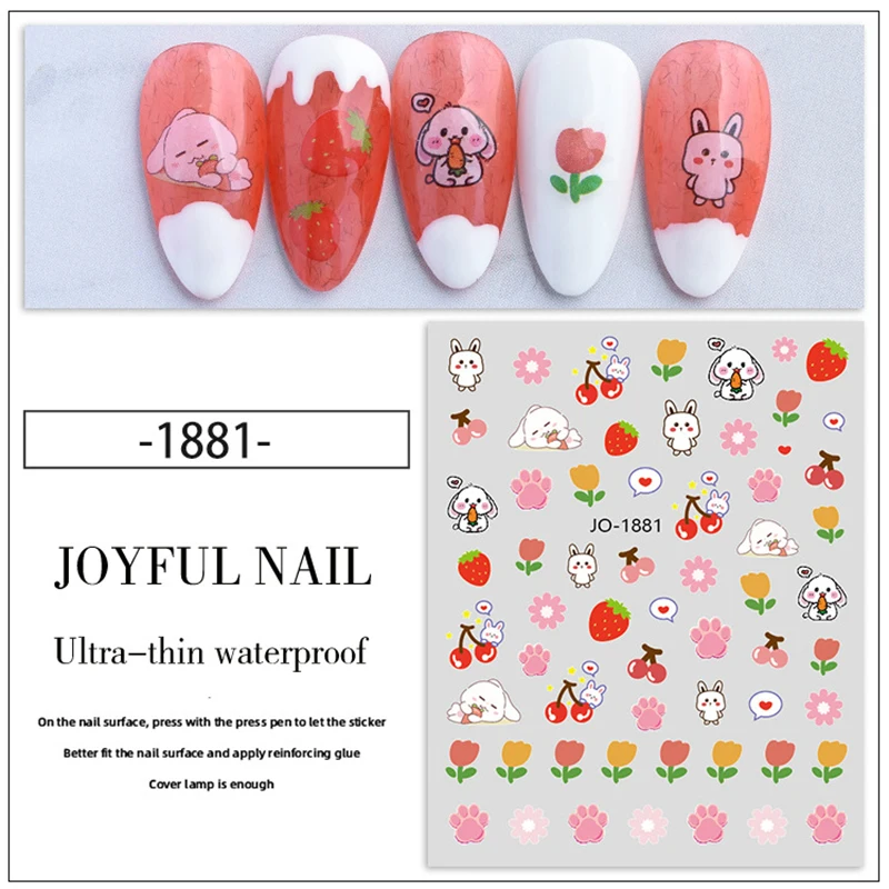 Cute Cartoon Bunny Strawberry Rose Nail Sticker Nail Decoration Nail Parts Bear Sunflower 3D Sticker Nail Art Supplies
Cute Cartoon Bunny Strawberry Rose Nail Sticker Nail Decoration Nail Parts Bear Sunflower 3D Sticker Nail Art Supplies