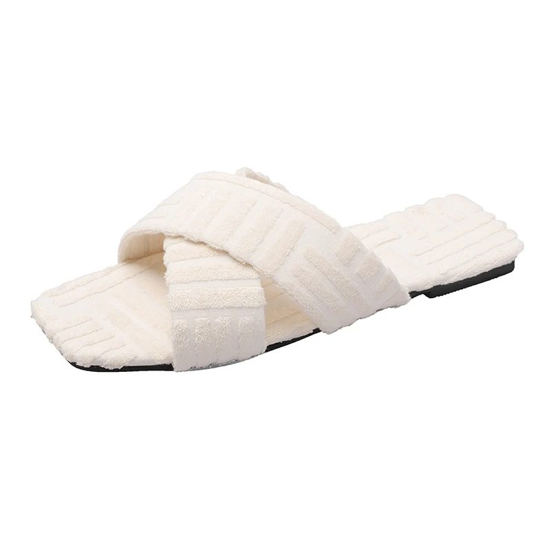 Women's Open Toe Slippers Simple Toweling Design All Match Soft Flat Sole Casual Fashion Comfy Square Toe Slippers
Women's Open Toe Slippers Simple Toweling Design All Match Soft Flat Sole Casual Fashion Comfy Square Toe Slippers