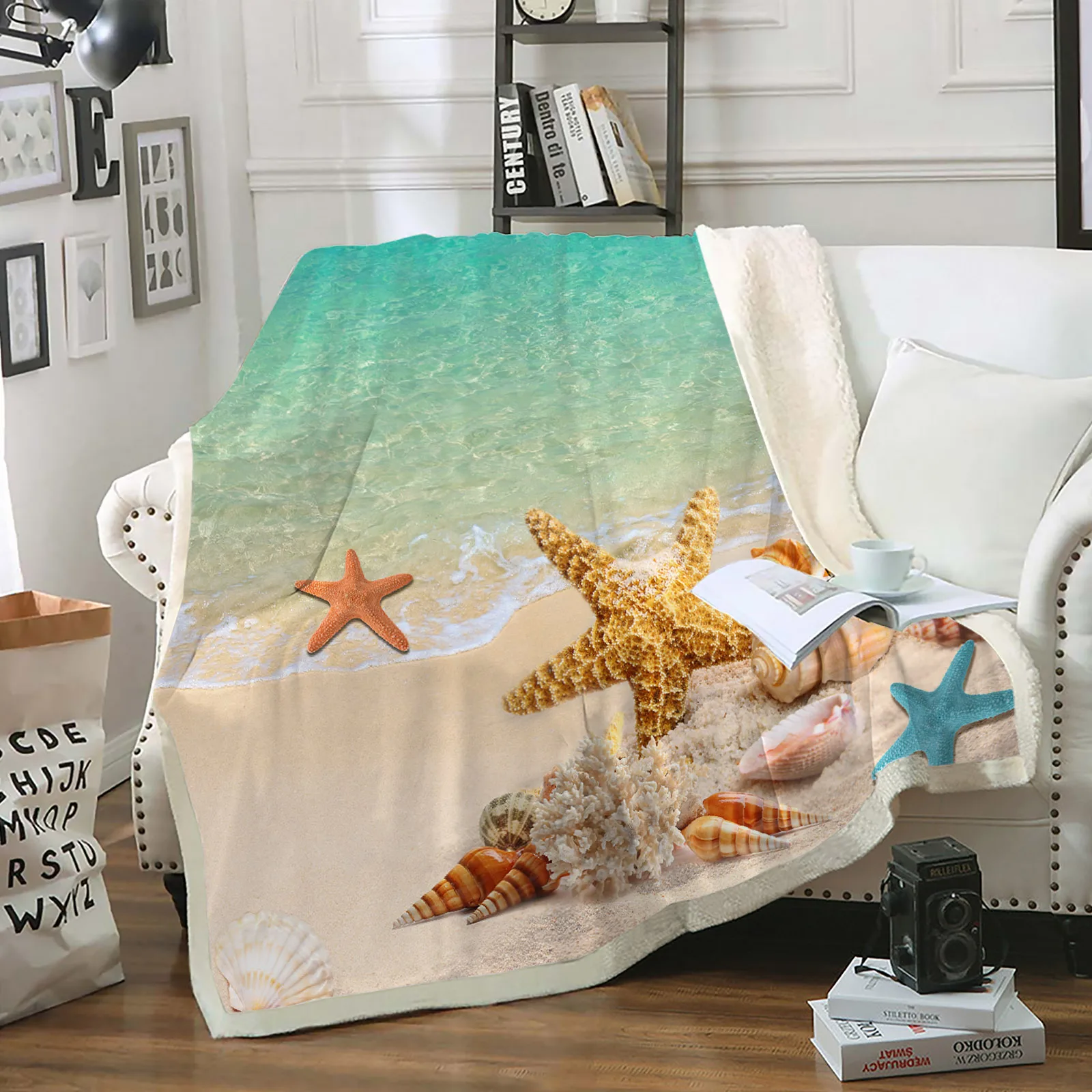 Ocean Throw Blanket Beach Sherpa Blanket Cute Blanket Soft Black European Style Blanket for Sofa Office
Ocean Throw Blanket Beach Sherpa Blanket Cute Blanket Soft Black European Style Blanket for Sofa Office