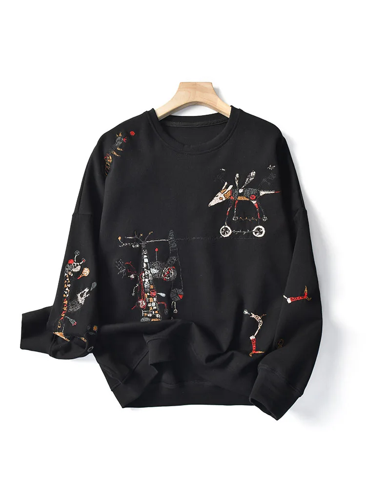 Harajuku Fashion Stitch-embroidered Long-Sleeved O- Neck Breathable Hoodie Top Casual Sweatshirt Women 2022 Spring Autumn New
Harajuku Fashion Stitch-embroidered Long-Sleeved O- Neck Breathable Hoodie Top Casual Sweatshirt Women 2022 Spring Autumn New