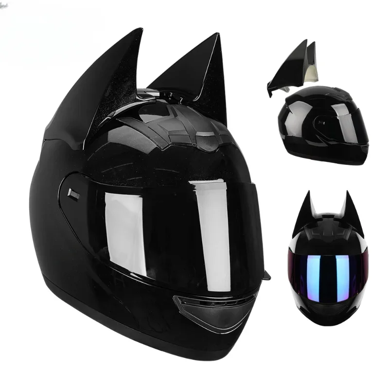 Motorcycle Helmet Bat Ears Full Face For Man Detachable Horns Moto Helmets Motorcross Racing MotorBike Dot Certification Safety
Motorcycle Helmet Bat Ears Full Face For Man Detachable Horns Moto Helmets Motorcross Racing MotorBike Dot Certification Safety