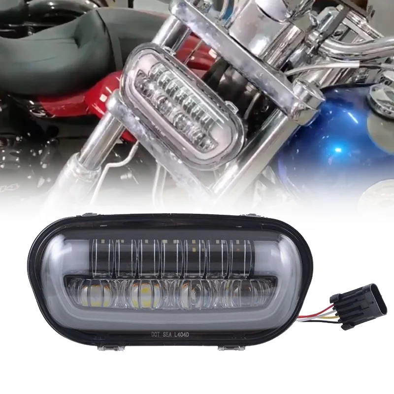 Black Motorcycle LED Headlamp Front Driving Lamp with White DRL For Fatbob 2018 2019
Black Motorcycle LED Headlamp Front Driving Lamp with White DRL For Fatbob 2018 2019