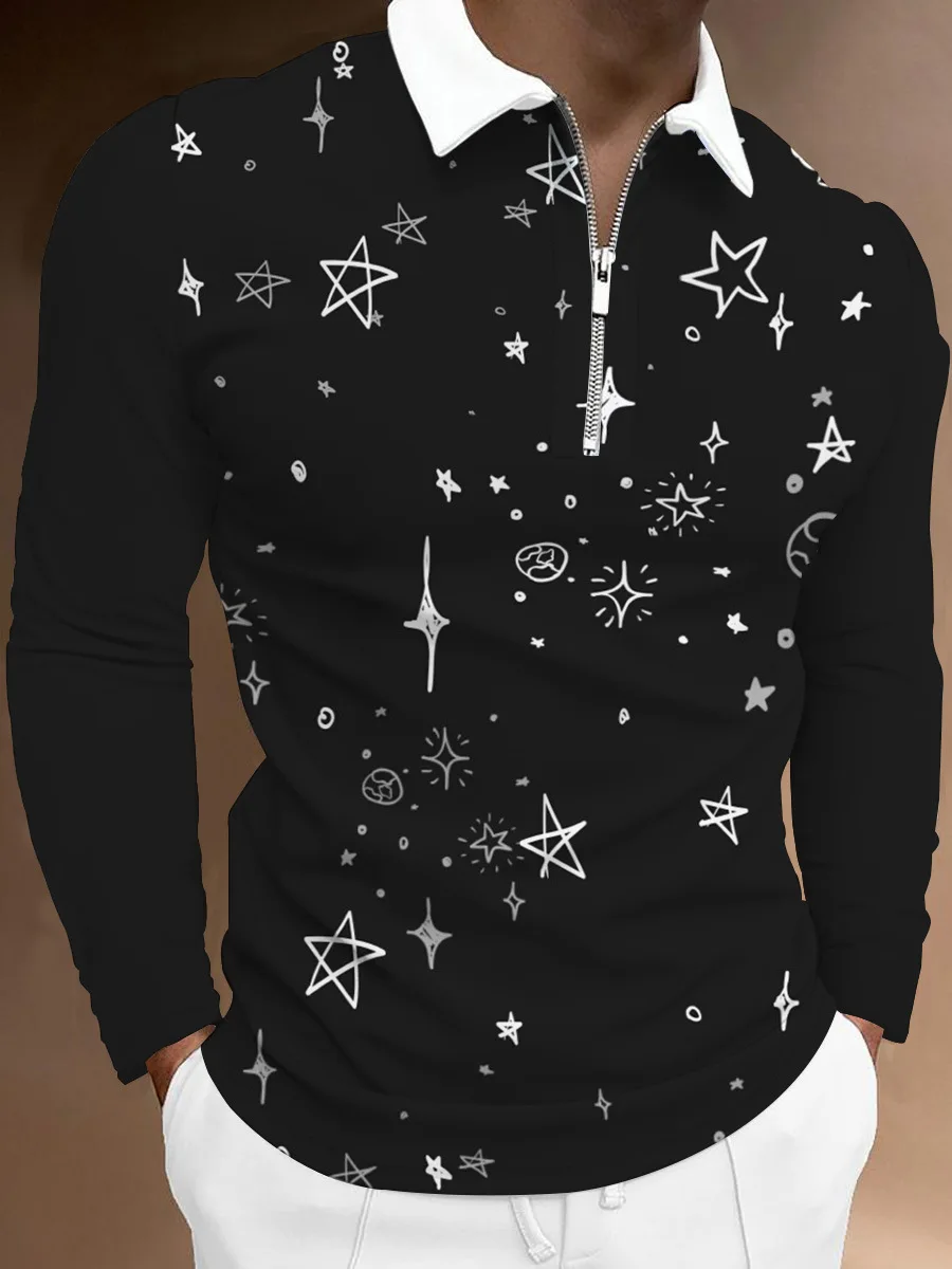 S-5XL Men's Casual Autumn Long Sleeve Polo Shirts Men Male Zip Tee Shirt Moon Sun Men Tops Street Golf Clothing Clothes For Men
S-5XL Men's Casual Autumn Long Sleeve Polo Shirts Men Male Zip Tee Shirt Moon Sun Men Tops Street Golf Clothing Clothes For Men